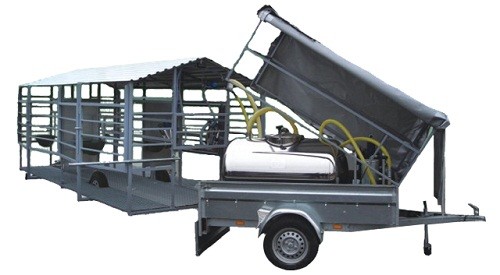 Mobile milking parlour system for up to 50 cows milking to S/S milk tank